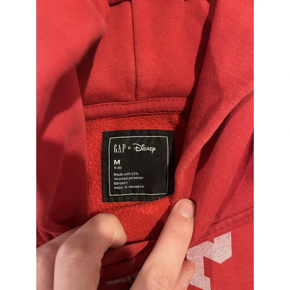Gap Kids Sweatshirt Youth Size Medium Mickey Mouse Disney Red Fleece Hoodie‎